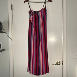 Reformation pink, purple, and black long dress